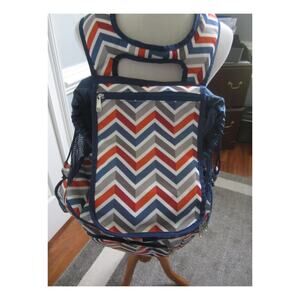 PICNIC TIME INSULATED DUCK CLOTH CHEVRON PATTERN BACKPACK